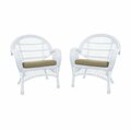Jeco W00209-C-4-FS006-CS White Wicker Chair with Tan Cushion, 4PK W00209-C_4-FS006-CS